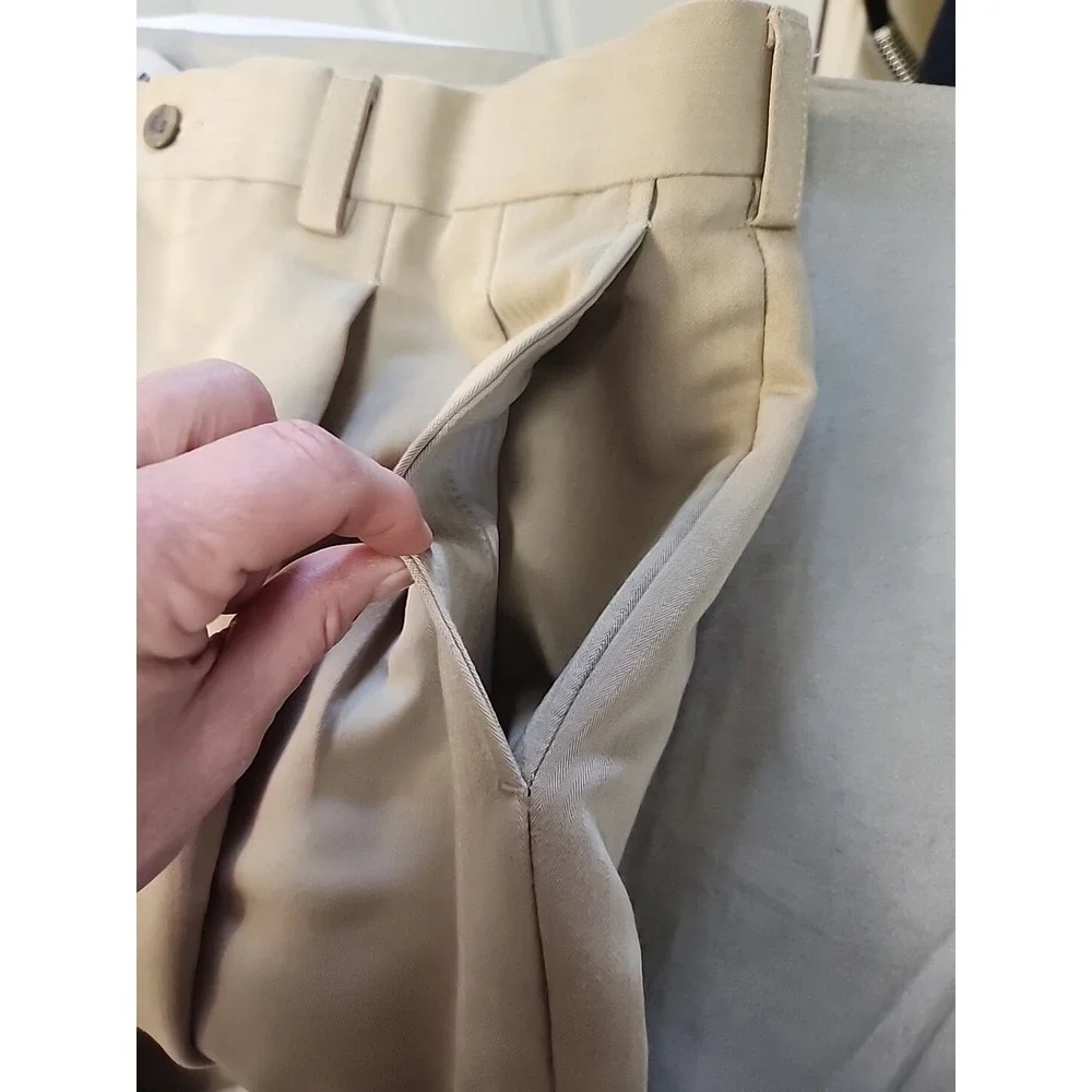 Ping Golf Pants Mens 36x34 Tan Pleated Front Rayon Blend Straight Leg Chino